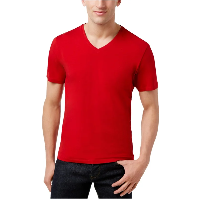 I-N-C Mens Neck Polished Basic T-Shirt, Red, 3XL