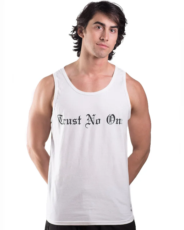 Men's Trust No One Tank Top - White