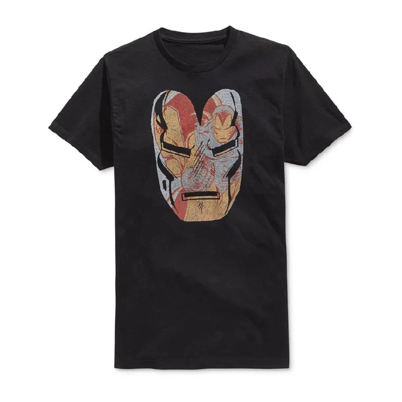 Mighty Fine Mens Iron Man Face Graphic T-Shirt