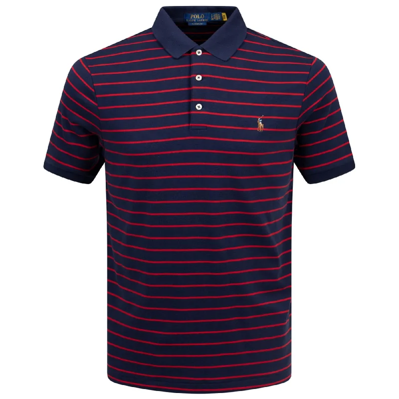 Polo Golf Classic Fit Cotton Stripe Polo Red - AW24