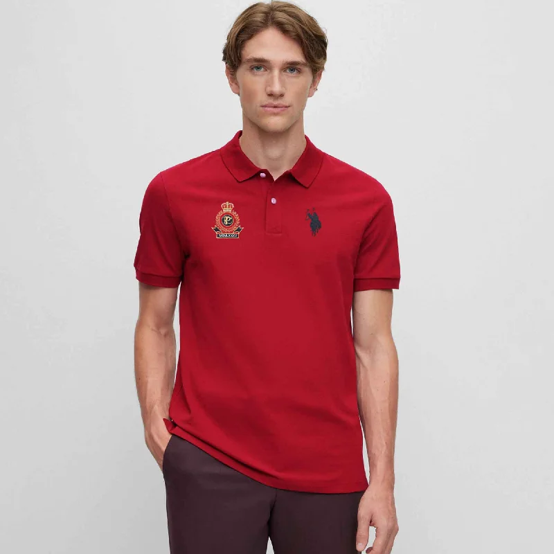 Polo Republica Men's 2 Pony Rider & Crest Embroidered Short Sleeve Polo Shirt