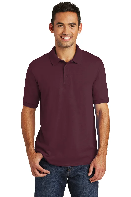 Port & Company Mens Core Stain Resistant Short Sleeve Polo Shirt - Athletic Maroon