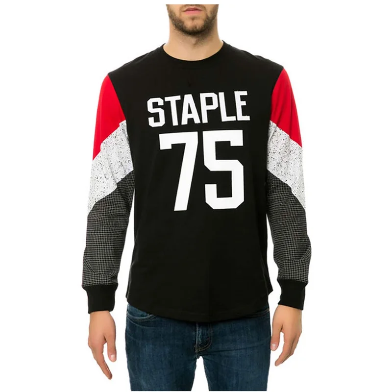 Staple Mens The Rivers Long Sleeve Embellished T-Shirt