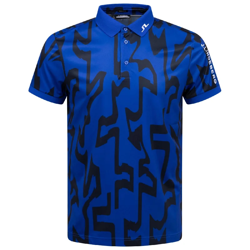 Tour Tech Regular Fit Print Polo Glitch Bridge Blue - AW24