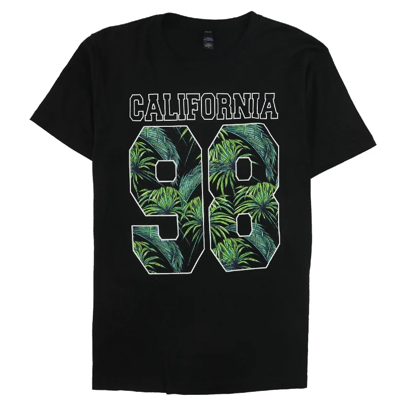 tultex Mens California Graphic T-Shirt, Black, Large